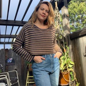 Stripe crop top sweater